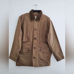 Orvis Men's Barn Chore Jacket In Tan/Brown With Corduroy Collar Sz M